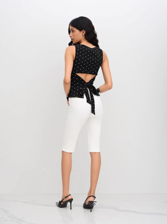 Knotted Polka Dot Tank Top