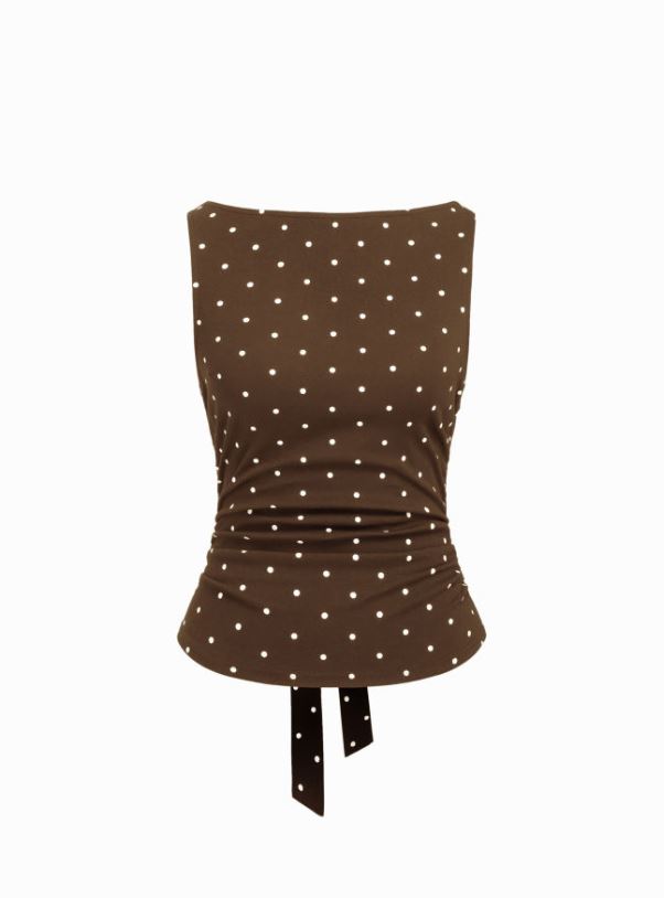 Knotted Polka Dot Tank Top