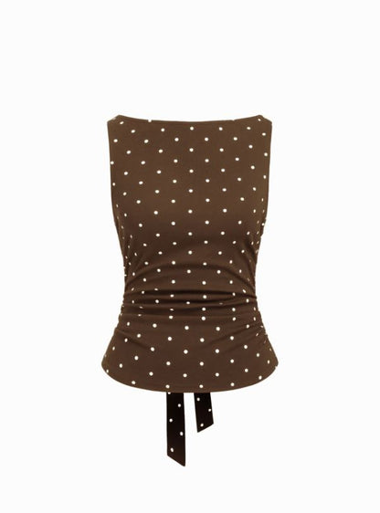 Knotted Polka Dot Tank Top